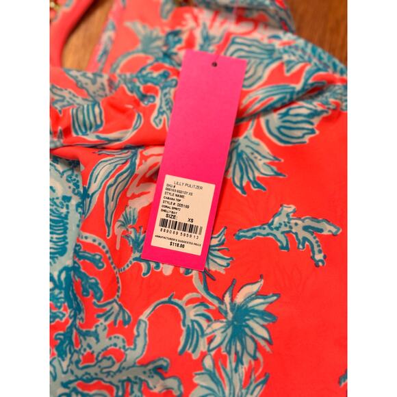 NWT! Lilly Pulitzer Cabana Top in Coral Spritz & Shelly Bay -XS - Picture 2 of 3